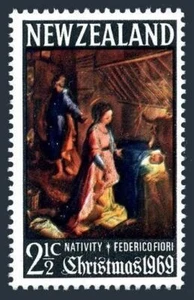 New Zealand 429 block/4,MNH. Michel 509X. Christmas 1969.Nativity,Federico Fiori - Picture 1 of 1