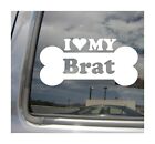 I Heart Love My Brat   Hybrd Dog Bone Car Vinyl Decal Sticker 13209