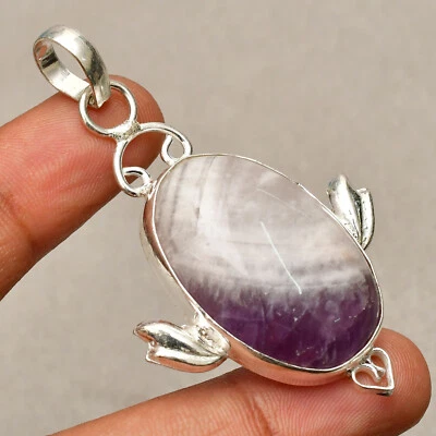 Ciondolo gioiello in argento sterling 925 fatto a mano con pietra preziosa am... - Immagine 1 di 4