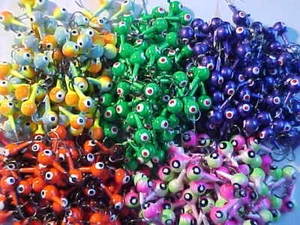 100 NEW WALLEYE FISHING JIG FLOATING HEADS 1/4 SIZE 2 HOOKS set # 9819 JIGS OZ. - Picture 1 of 5