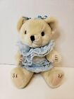 Vintage Wangs international jointed beige teddy Bear with lace and bows 11in