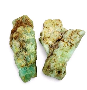 Chrysoprase Natural Rough Pieces Indonesia 42.7 grams. 2 Piece Lot - Picture 1 of 2