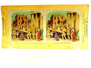 "Jesus Bearing The Cross" Hand Color Real Photo Ingersoll Stereoscopic Co. - Picture 1 of 5