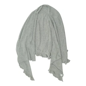 Vintage Womens Grey Shawl | High End Knit Lambs Wool Frilly Cape VTG - Picture 1 of 3