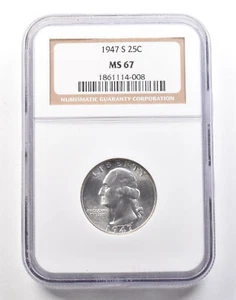 1947-S Washington Quarter MS67 NGC *1851 - Picture 1 of 3
