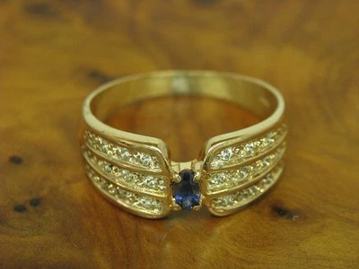 835 Anello IN Argento Con Spinello & Zirconi Incastonati/Placcato Oro / Vero / - Immagine 1 di 3