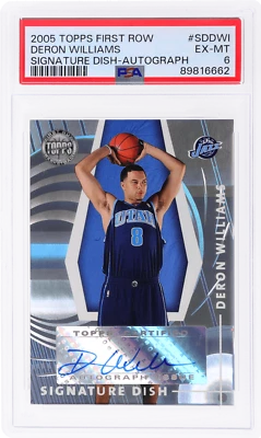 2005 Topps First Row Deron Williams Auto Dish #DWI /190 PSA 6 Rookie RC - Image 1 of 2