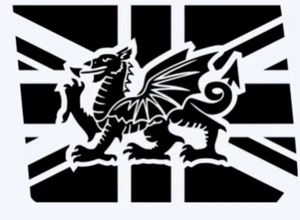 Par de Discovery 3/4 Ventana Union Jack Bandera de Gales - Calcomanías de vinilo/gráficos - Imagen 1 de 2