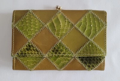 Vintage Neiman-Marcus Leather & Snakeskin Made in France Ladies Tri-Fold Wallet - Image 1 of 4