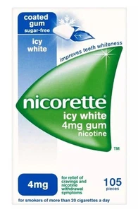 4 Packungen Nicorette Icy White 4mg Kaugummi Nikotin 105 Stück Ablauf 02/2025 - Bild 1 von 1