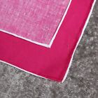 LNWOT Anonymous Hand Made in Italy Hot Pink Magenta White Piped Pocket Square NR