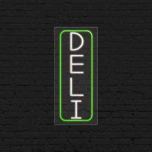 Insegna Deli per Espositori Business | LED Flex Neon | 13"W x 32"H x 1"D - Foto 1 di 4