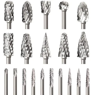 20pcs 3mm 1/8"  Tungsten Carbide Burr Grinder Head Die Grinder Rotary Drill Bits - Image 1 of 3