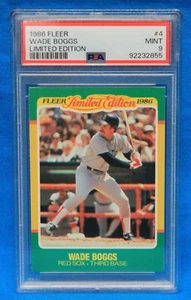 1986 FLEER # 4 Wade Boggs PSA 9 MINT # 92232855 LIMITED EDITION - RED SOX - Picture 1 of 2