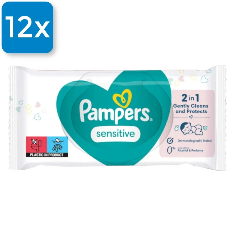 Pampers Sensitive Feuchttücher - (12 x 52 Stück / 624 Stück) - Bild 1 von 1