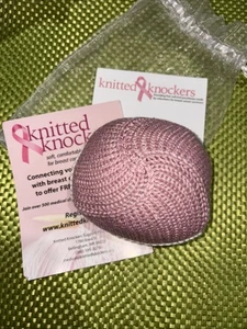 New Knitted Knockers One Handcrafted Breast Prosthesis B Cup Weighted Soft Knit - Picture 1 of 2
