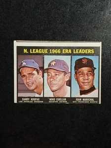 Vtg 1967 Topps #234 National League ERA Leaders Koufax Marichal Cuellar VG - Picture 1 of 14