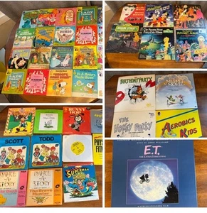 Vintage Children's Records & Walt Disney Read Along Books Sesame Street Snoopy - Picture 1 of 19