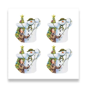 4 x Der Schneemann 2025 50p Münze Aufkleber Sticker - Bild 1 von 2