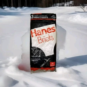 ✅Vintage 3 Pack 1992 Hanes Underwear Briefs Size 34 Cotton White Preshrunk USA - Picture 1 of 7