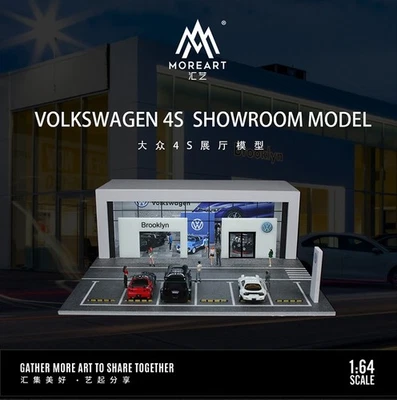 MoreArt 1:64 Volkswagen 4S Dealership Showroom - Lighted Scene Model - Image 1 of 2