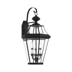 Livex Lighting 2361 Georgetown 3 Light 24" Tall Outdoor Wall - Black - Picture 1 of 12