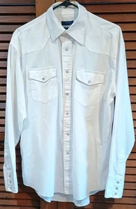 Wrangler Camicia Uomo Western Perla Bottone a Scatto Manica Lunga Tasche Frontali M/L - Foto 1 di 6