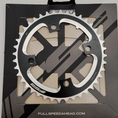 FSA DH Pro 40T 104 BCD 4-Bolt Alloy Bicycle Chainring Black & Silver OPEN - Image 1 of 3