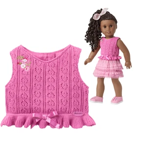 Top American Girl Love Shack Peplum Elegante Jardín Fiesta Rosa Tejido Percha Nuevo - Imagen 1 de 7