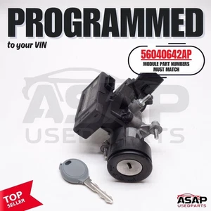 🍎 VIN PROGRAMMED PLUG & PLAY IGNITION SWITCH + IMMOBILIZER + KEY 56040642AP 🍎 - Picture 1 of 9