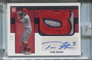 2023 Tink Hence Panini Three and Two AUTO JUMBO LOGO PATCH Rc 1/2 Cardinals - Picture 1 of 2