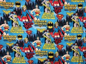 Girl Power Superhero Fabric By the Yard - Female Crime Fighter Super Hero Comic - Picture 1 of 6
