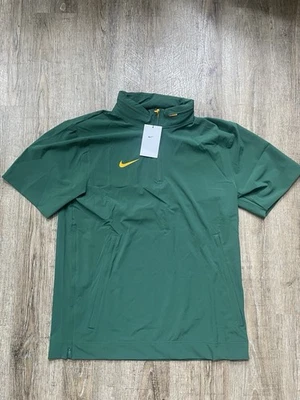 Nike Hooded SS Sideline Coach’s Football Jacket Green Gold Mens Lg FJ9548-341 - Image 1 of 4