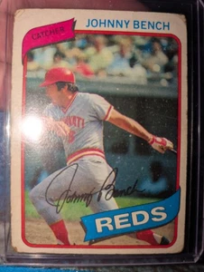 Tarjeta de béisbol 1980 Topps Johnny Bench. #100 Cincinnati Reds facsímil automático🔥⚾ - Imagen 1 de 4