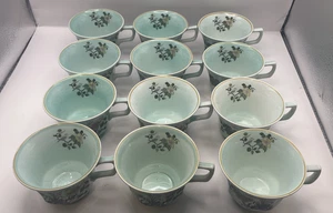 Menge 12 Adams Kelch Ware Ming Jade Tee Kaffeetassen England Ironstone - Bild 1 von 6