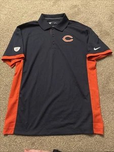 Nike NFL Equipment Herren Medium Blau/Orange Kurzarm Poloshirt Chicago Bears - Bild 1 von 10