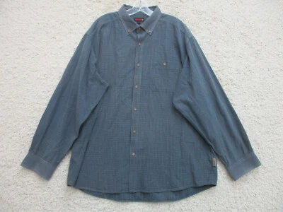 Wolverine Button Up Shirt 2XL XXL Blue Long Sleeve Pocket Cotton Outdoors Mens - Image 1 of 4