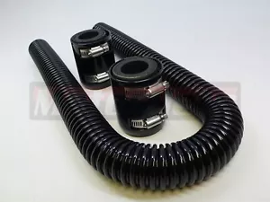 36" Black Stainless Steel Flex Coolant Radiator Hose Kit w/ End Cap HotRod - Foto 1 di 2