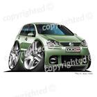 To Fit VW Golf MK5 - Vinyl Wall Art Sticker - Green