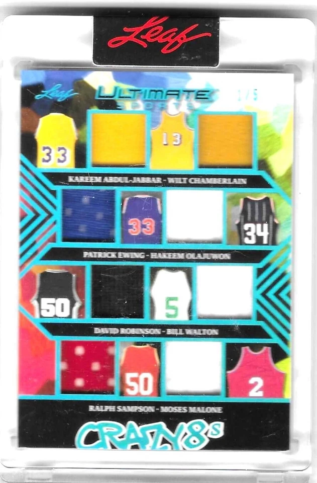 ABDUL-JABBAR, CHAMBERLAIN, EWING, OLAJUWAN, WALTON, (Crazy 8s) 2024 Leaf #1 of 5 - Image 1 of 2