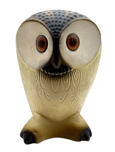Vintage MCM Retro Owl Penny Bank Chalkware NAPCO National Potteries Corp 6" - Picture 1 of 6