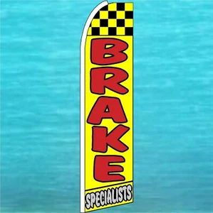 BRAKE SPECIALISTS FLUTTER FLAG Tall Auto Repair Swooper Advertising Banner Sign - Picture 1 of 5