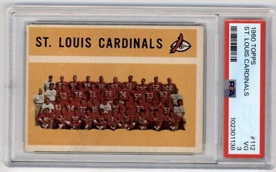 1960 Topps St. Louis Cardinals Team #112 PSA 3 - Image 1 of 2