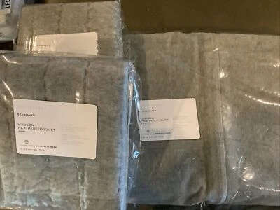 Pottery Barn Hudson Heathered Gray Velvet Full /Queen Duvet Cover + Shams #6354 - Image 1 of 4