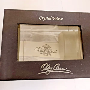 Oleg Cassini Cut Crystal  Votive Tea Light Holder Signed in Original Box - Picture 1 of 7