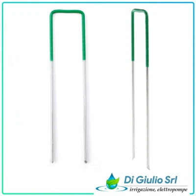 PICCHETTI A U ALTEZZA 15 CM CONF. 20 PZ ACCESSORI FISSAGGIO PRATO SINTETICO - Immagine 1 di 2