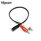 3.5mm Female to 2 RCA Male Stereo Audio AUX Cable for Phone Mp3 DVD TV Speaker