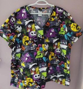 Disney Nightmare Before Christmas Medical Scrub Top Women's Size 3X - Picture 1 of 7