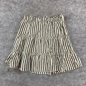 Glassons Womens Skirt Size 10 Striped Elastic Waist A-Line Linen Blend 26402 - Picture 1 of 12