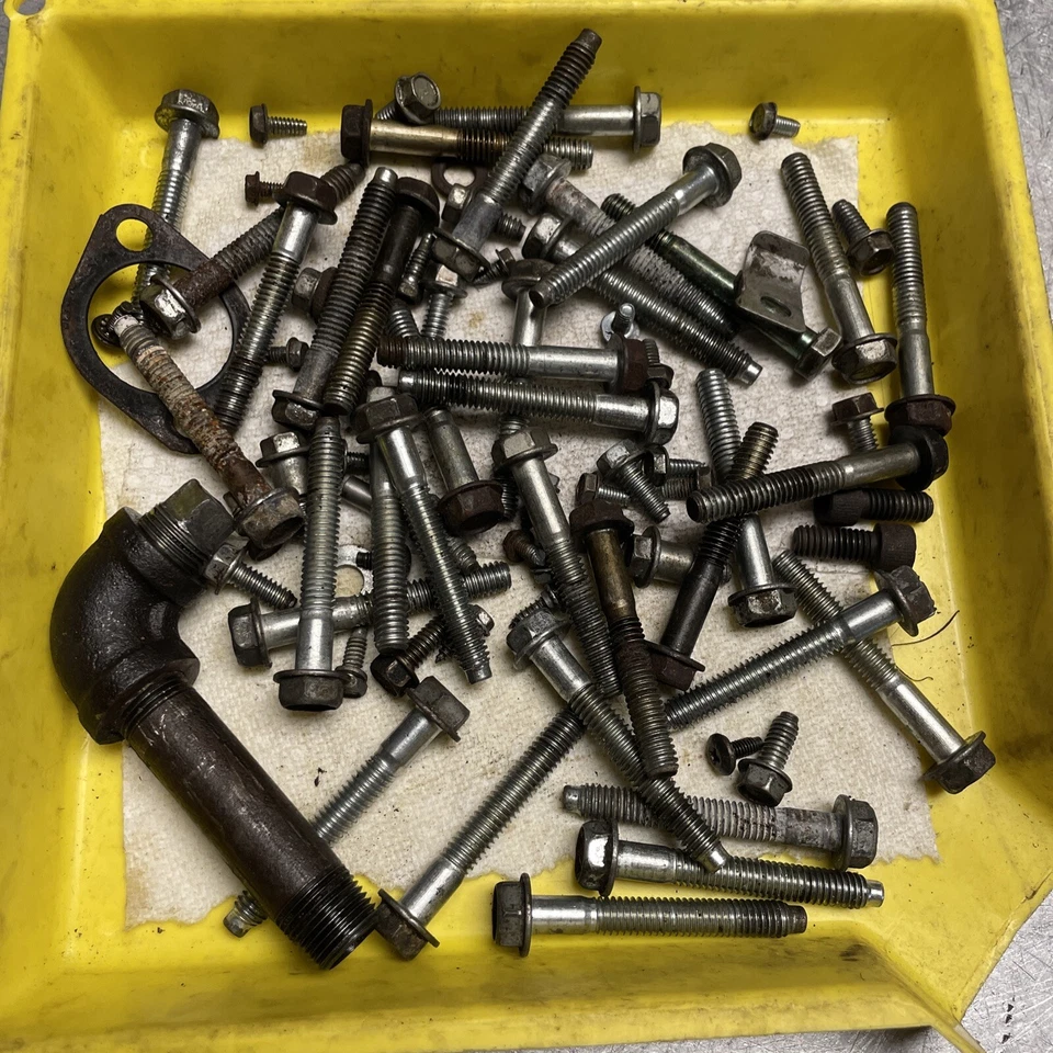 OEM GOOD USED 15 HP BRIGGS 28N707-0112-01 MISC. HARDWARE FROM 2 ENGINE TEARDOWN - Image 1 of 1